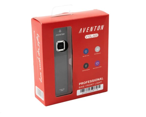 The AVENTON HEAD LIGHT V10-500 is packaged in a box made in the USA.