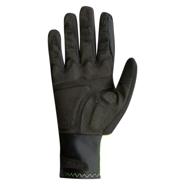 A pair of PEARL IZUMI CYCLONE GEL GLOVES with a green lining, perfect for e-bike enthusiasts.