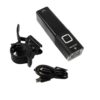 An AVENTON HEAD LIGHT V10-500 with an attached charger, perfect for USA e-bike enthusiasts.