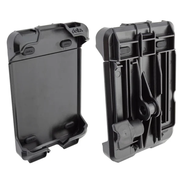 A black plastic DELTA SMART PHONE HOLDER XL, perfect for e-bikes and other accessories.