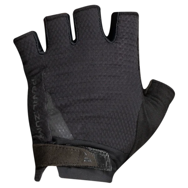 A pair of PEARL IZUMI WOMEN'S ELITE GEL GLOVE black cycling gloves perfect for e-bikes and available in the USA.