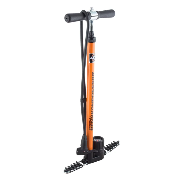 An SKS RENNKOMPRESSOR floor pump on a white background, ideal for USA and WA residents who are enthusiasts of ebikes and e-bikes accessories.