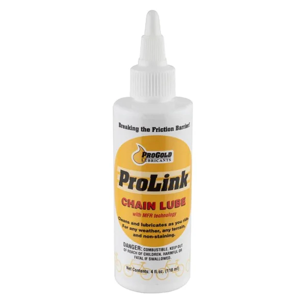 A bottle of PROGOLD PRO LINK CHAIN LUBE for e-bikes and e-bikes accessories.