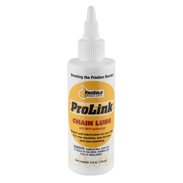 A bottle of PROGOLD PRO LINK CHAIN LUBE for e-bikes and e-bikes accessories.