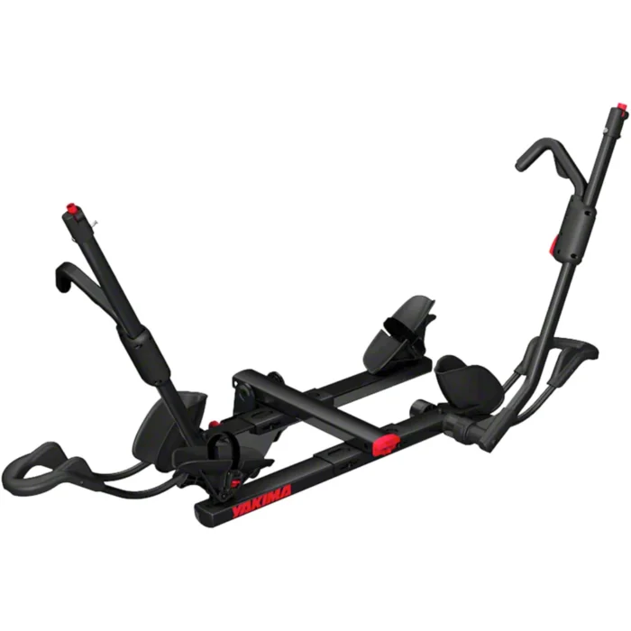 A YAKIMA HOLDUP HITCH 2 BIKE RACK with two handles on it, perfect for e-bikes and e-bike accessories in WA, USA.