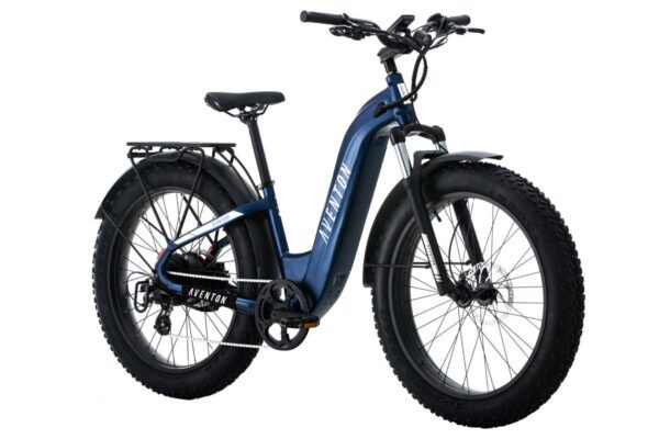 The AVENTURE.2 Step Through Ebike, available in blue and black, is perfect for Babyboomerbikes enthusiasts in the USA.