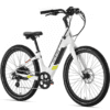 A white and yellow electric bike on a white background, ideal for USA residents seeking Ebikes and e-bikes accessories.