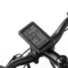 A close up of the handlebar of an e-bike with an Aventon display cover.