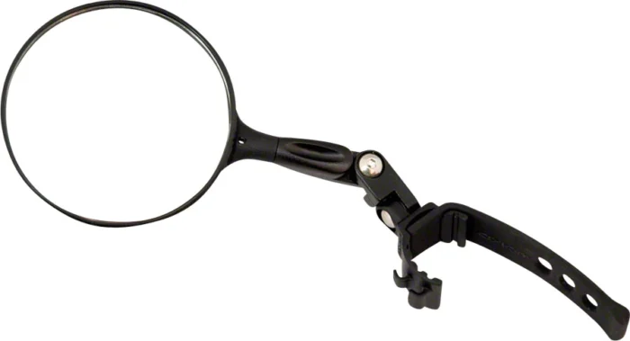 A AXIOM FASTFLASH DLX UNIVERSAL HANDLEBAR MIRROR: SUPER CONVEX on a white background, suitable for Ebikes and e-bikes accessories.