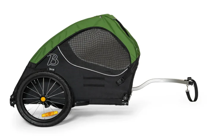 A BURLEY TAIL WAGON PET BIKE TRAILER with a black handlebar, perfect for Ebikes and e-bikes accessories.