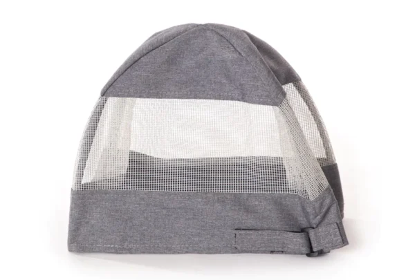 A grey K&H BIKE BASKET HOOD with mesh on top, perfect for e-bike enthusiasts.