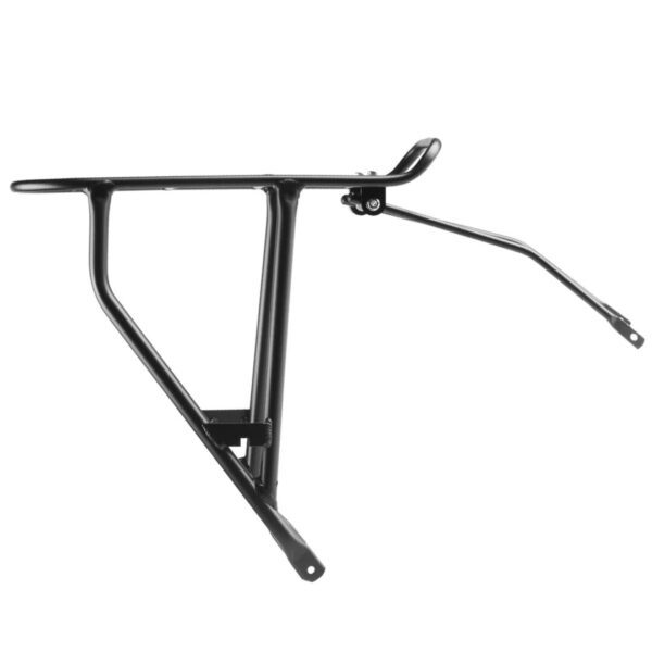 A black Aventon Rear Rack - Pace 350 / Pace 500 on a white background, perfect for USA cyclists.