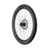A black Aventon Complete Rear Wheel on a white background featuring e-bikes and accessories.