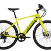 A yellow Soltera.2 Ebike on a white background.