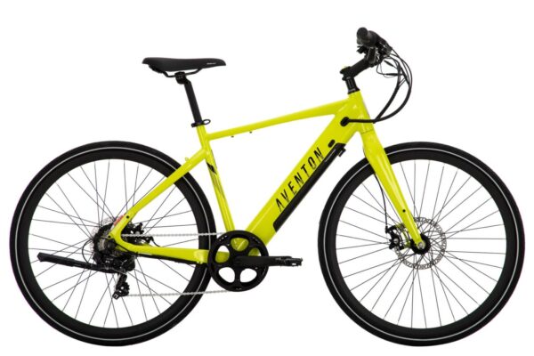 A yellow Soltera.2 Ebike on a white background.