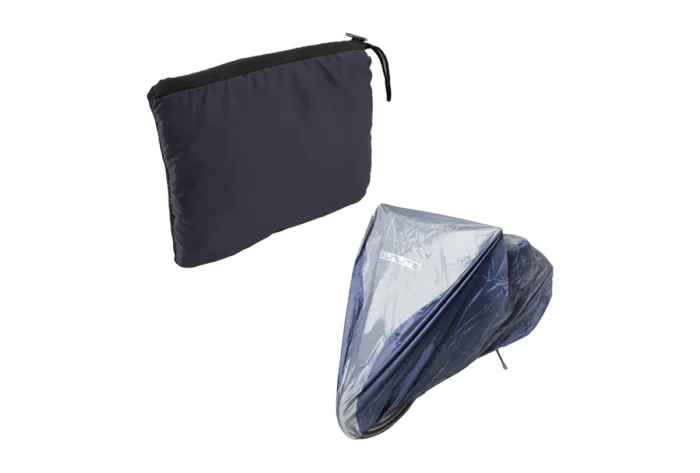 A SUNLITE PRO NYLON BIKE COVER and a black bag for Ebikes.