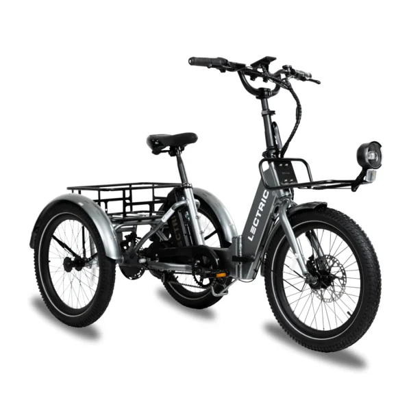 An Electric XP Trike with a basket on the back, suitable for Babyboomerbikes in WA, USA.