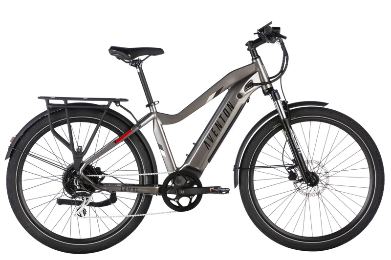 An electric bike is shown against a white background, highlighting its modern design.