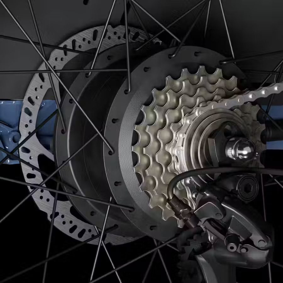 A close up of a bicycle gear.