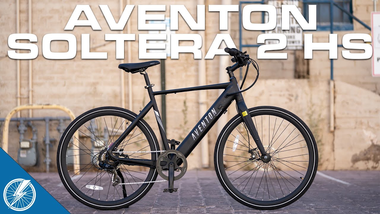 A black e-bike with the words aventon soltera 2h.