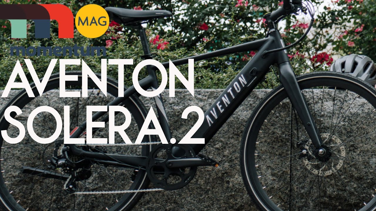 A black bike with the words aventon solera 2, perfect for USA riders seeking ebikes and e-bikes accessories.