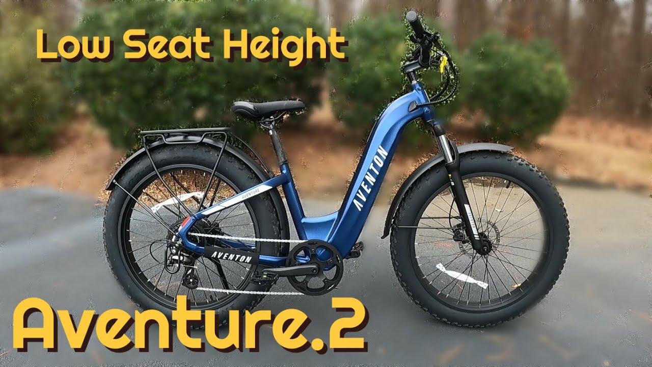 A blue bicycle with the words low seat height adventure 2, perfect for Babyboomerbikes enthusiasts in WA, USA.