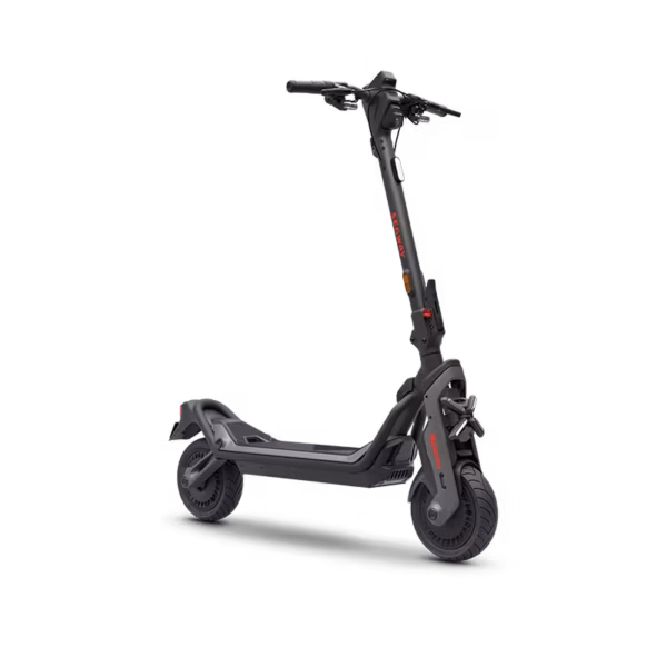 The Segway GT3 SuperScooter, finished in black with thick tires, a wide deck, upright handlebars, and red accents, is displayed against a white background.