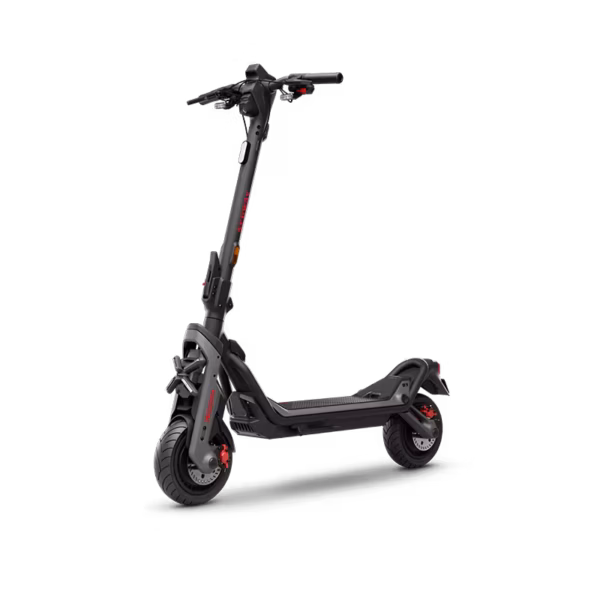 The Segway GT3 SuperScooter, featuring a sturdy frame, wide deck, and thick tires in black, is displayed against a white background.