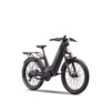 The Segway Xafari Electric Bike, featuring a matte black finish, front suspension, knobby tires, rear rack, and upright handlebars, is displayed against a plain white background.