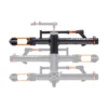 The NV™ 2.0 Add-On, a black and orange hitch-mounted bike rack, is displayed in both horizontal and vertical storage positions against a white background.