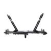 The NV™ 2.0 Add-On is a black metal bike rack for cars, featuring adjustable supports and wheel holders, shown from the side.