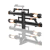 The NV™ 2.0 Add-On is a black and orange platform-style bike rack with multiple adjustable arms, displayed against a white background featuring a faint reflection below.