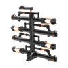 The NV™ 2.0 Add-On is a black and orange hitch rack attachment that holds up to four bikes, displayed here in a folded upright position.