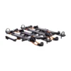 Four NV™ 2.0 Add-On bicycle racks in black and orange, featuring wheel holders and attachment mechanisms, displayed on a white background.