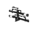 The NV™ 2.0 is a black Kuat bike rack with adjustable mounts and clamps, designed for attaching bicycles to the back of a vehicle.