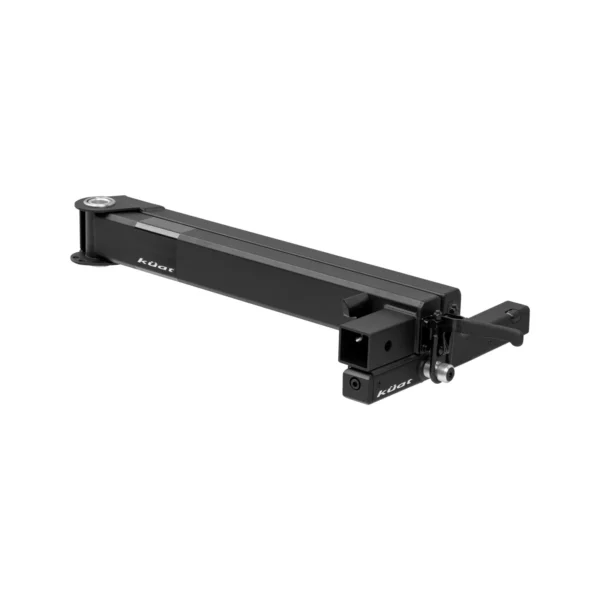 The Pivot™ v2 is a black, rectangular metal hitch-mounted swing arm adapter shown against a white background.