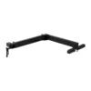 The Pivot™ v2 is a black, L-shaped metal hitch mount with a locking mechanism and pin, designed to attach securely to a vehicle trailer hitch receiver.