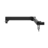 The Pivot™ v2 is a black metal hitch-mounted cargo carrier arm featuring a square tube design and attachment pins, shown from the side on a white background.