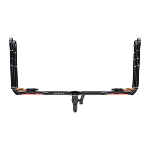 The NV™ 2.0 Add-On is a hitch-mounted bike rack featuring two upright arms and wheel trays, shown from the rear against a white background.