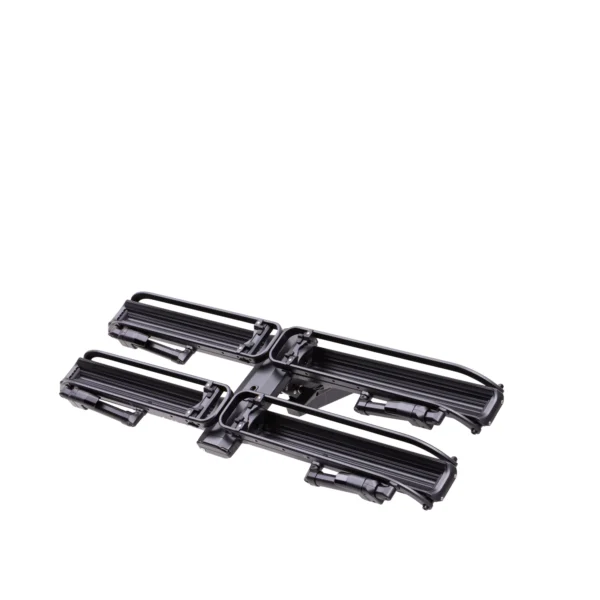 NV™ 2.0 Add-On black metal car roof rack attachment with two parallel sections and adjustable clamps, shown on a white background.