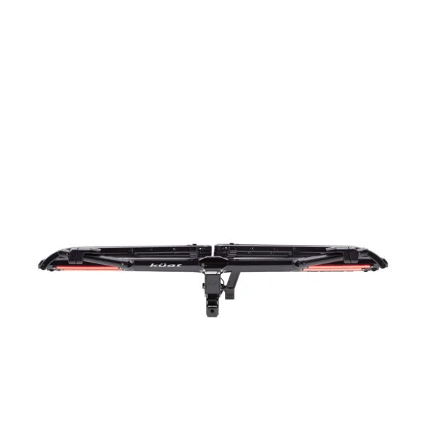 The NV™ 2.0 Add-On is a black hitch-mounted bike rack with red reflectors, displayed against a white background.