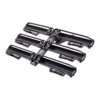 The NV™ 2.0 Add-On, a black metal ski and snowboard roof rack with four adjustable clamps, is displayed from a high angle on a white background.