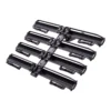 The NV™ 2.0 Add-On is a black, multi-slot roof rack attachment designed to carry several pairs of skis or snowboards side by side.