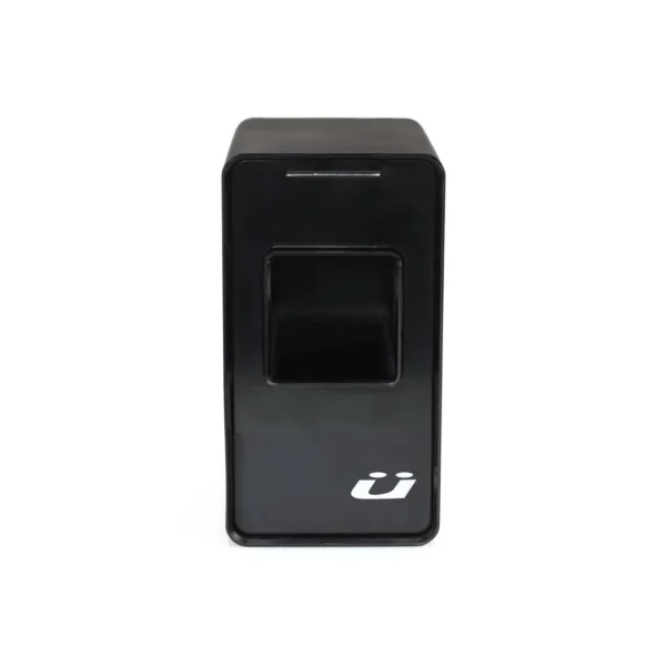 The Rack Dock is a black, rectangular automatic card shuffler with a center slot and a small white logo on the lower front.