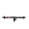 The Sherpa™ 2.0 hitch-mounted bike rack is shown from the front against a white background, featuring black and orange accents.