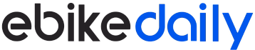 Ebike daily" logo with "ebike" in black and "daily" in blue lowercase letters on a light background.