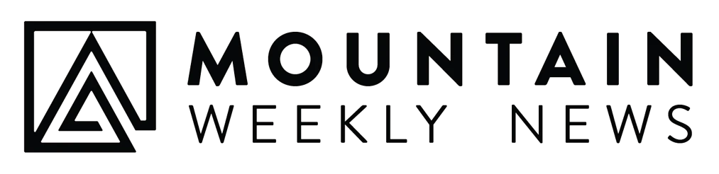 Logo for Mountain Weekly News featuring a geometric mountain design to the left of bold uppercase text reading "Mountain Weekly News.