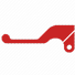 A red handbrake lever icon is displayed on a dark diagonal striped background.