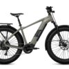 Gray Aventon Aventure electric fat-tire bike with a rear rack and fenders.