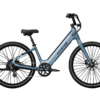 Aventon Pace blue step-through electric bicycle.